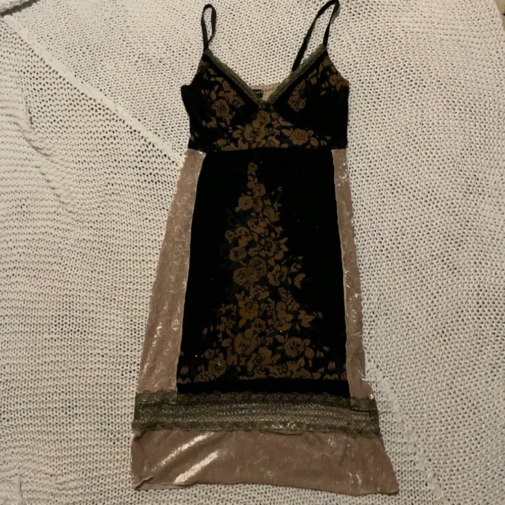 Black and cream cocktail dress